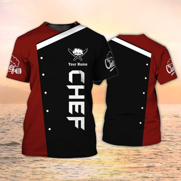 Joycorners PERSONALIZED NAME 3D CHEF SHIRTS FOR MEN AND WOMEN