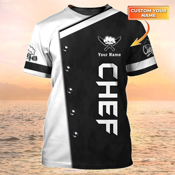 Joycorners PERSONALIZED NAME 3D CHEF SHIRTS FOR MEN AND WOMEN