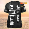 Joycorners Custom Baker T Shirt Bakery Chef Uniform Black