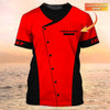 Joycorners Chef Cook T Shirts 3D Custom Name Chef Knives Red Shirt