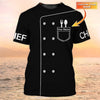 Joycorners Chef Cook T Shirts 3D Custom Name Chef Knives Black Shirt
