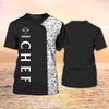 Joycorners Chef Clothing Chef Custom Tshirt Black & White Parttern Chef Uniforms