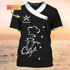 Joycorners Chef Uniforms Chef Wear & Chef Clothing for Restaurants Custom Chef Tshirt Black & White