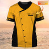 Joycorners Chef Cook T-shirt Custom Name Chef Knives Yellow Tee Shirt