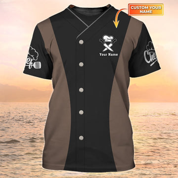 Joycorners Chef Shirt Chef Clothing Chef Custom Tshirt Chef Uniforms Black & Brown