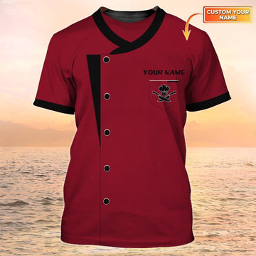 Joycorners Cook Personalized Name 3D T Shirt Chef Uniform Chef T shirt