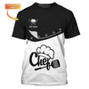 Joycorners Chef Tee Shirt Chef Wear Cook Clothing Custom Chef Uniform Black & White