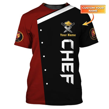 Joycorners Chef T Shirts Custom Cook T Shirts Black & Red