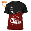 Joycorners Chef Tee Shirt Chef Wear Cook Clothing Custom Chef Uniform Black & Red
