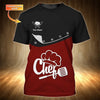 Joycorners Chef Tee Shirt Chef Wear Cook Clothing Custom Chef Uniform Black & Red