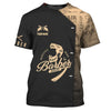 Barber Shop Black & Golden Personalized Name 3D Shirt
