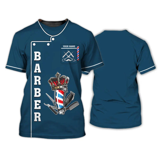 Barber Tools Personalized Name 3D Shirt