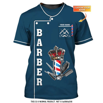 Barber Tools Personalized Name 3D Shirt