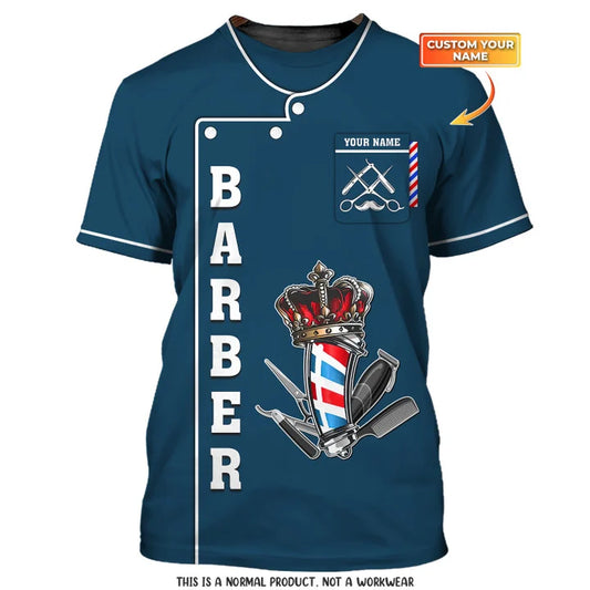 Barber Tools Personalized Name 3D Shirt