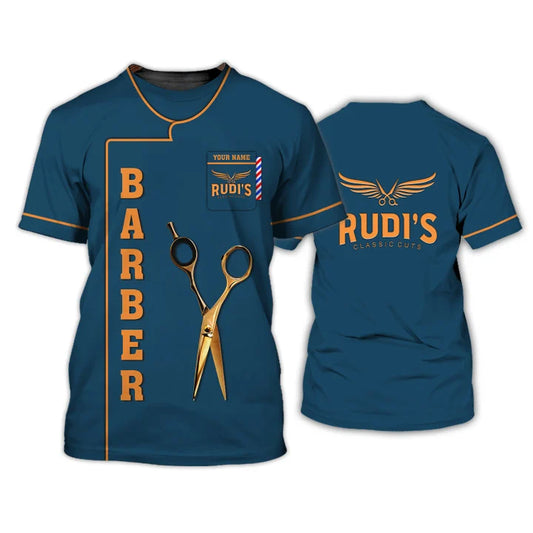 Barber Shop Personalized Name 3D Shirt