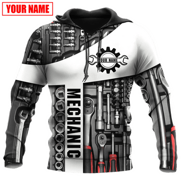 Joycorners Custom Name Mechanic Printed 3D Hoodie