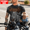 Joycorners Mechanic Custom Name Leather Metal Pattern Printed 3D Black Hoodie