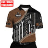 Joycorners Personalized Name Mechanic Unisex Shirts with Leather patten, 3D Mechanic Shirt