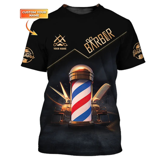 Barber Tools Personalized Name 3D Shirt