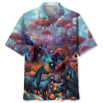 HORSE COLORFUL HAWAIIAN SHIRT