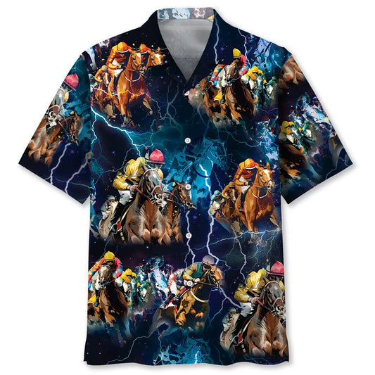 HORSE RACING THUNDER HAWAIIAN SHIRT