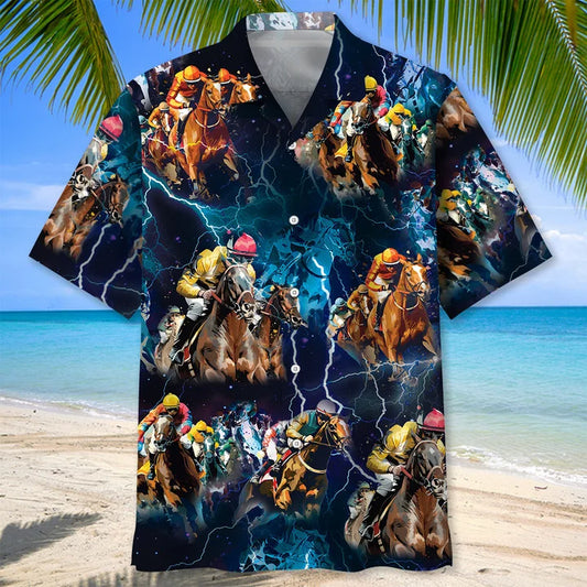 HORSE RACING THUNDER HAWAIIAN SHIRT
