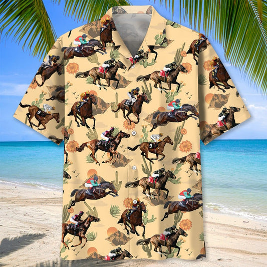 HORSE RACING DESERT HAWAIIAN SHIRT
