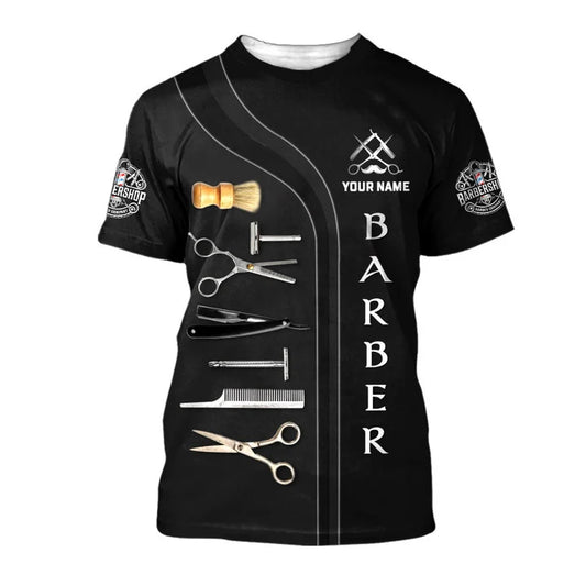 Barber Tools Personalized Name 3D Shirt