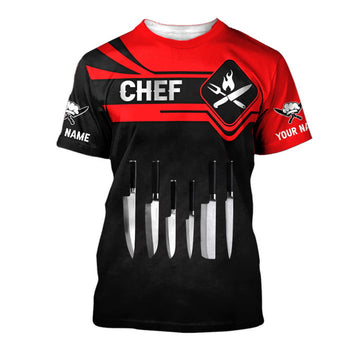 Joycorners CHEF TSHIRT COOK 3D ALL OVER PRINTED CUSTOM NAME 3D SHIRTS