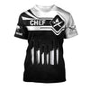 Joycorners CHEF TSHIRT COOK 3D ALL OVER PRINTED BLACK & WHITE CUSTOM NAME 3D SHIRTS