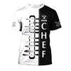 Joycorners CHEF PERSONALIZED TEE SHIRT CHEF APPAREL CHEF WEAR COOK SHIRTS CHEF UNIFORM BLACK & WHITE