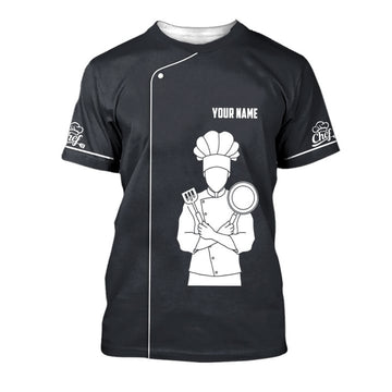 Joycorners CHEF UNIFORM CUSTOM NAME UNISEX T SHIRT