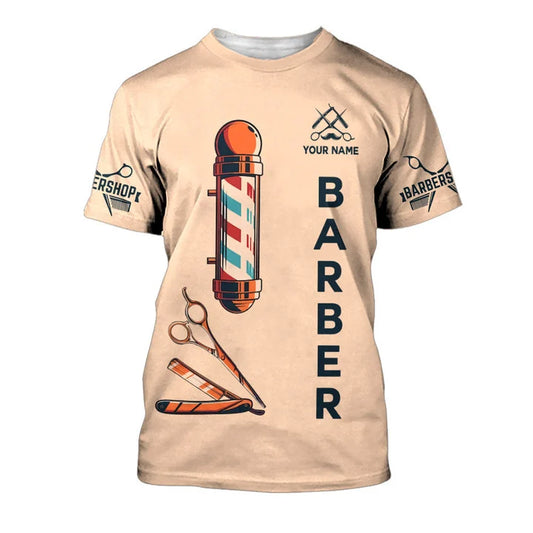 Barber Tools Personalized Name 3D Shirt
