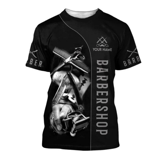 Barber Shop Personalized Name 3D Shirt