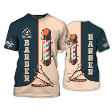 Barber Shop Personalized Name 3D Shirt