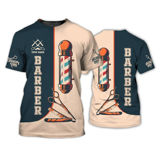 Barber Shop Personalized Name 3D Shirt