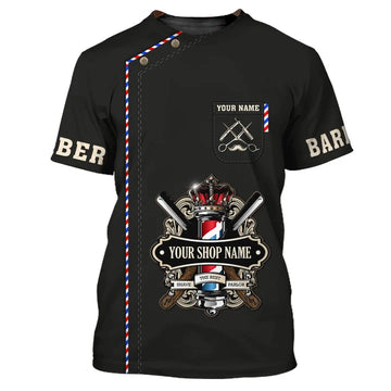 Barber Tools Personalized Name 3D Shirt