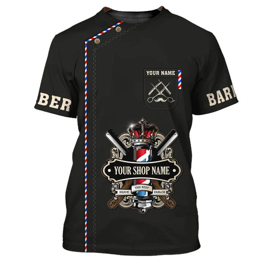 Barber Tools Personalized Name 3D Shirt