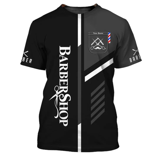 Barber Shop Personalized Name 3D Shirt