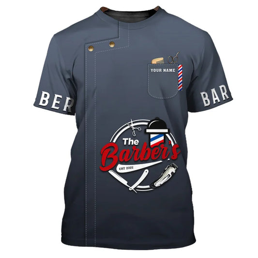 Barber Tools Personalized Name 3D Shirt