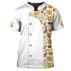 Joycorners CUSTOM CHEF UNIFORM COOKING PATTERN TEESHIRT NEW DESIGN CHEF JACKET COAT UNISEX RESTAURANT CAFE
