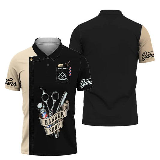 Barber Shop Personalized Name 3D Shirt