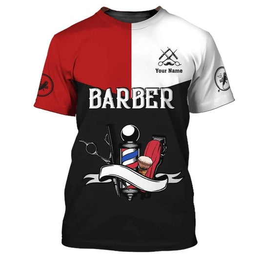Barber Tools Personalized Name 3D Shirt