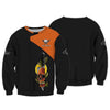 Joycorners SKULL CHEF KNIFE 3D SHIRTS CUSTOM CHEF UNIFORM BLACK & ORANGE