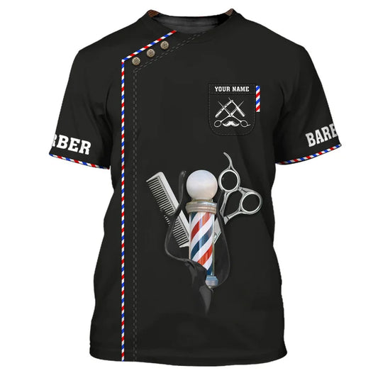 Barber Tools Personalized Name 3D Shirt
