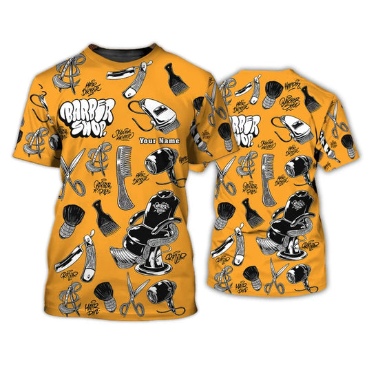 Barber Tools Personalized Name 3D Shirt