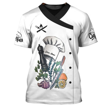Joycorners PERSONALIZED NAME 3D CHEF ZIPEPR HOODIE CUSTOM NAME UNIFORM GIFT FOR COOKING LOVERS