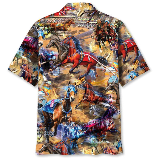 VINTAGE HORSE HARNESS RACING HAWAIIAN SHIRT