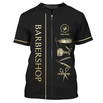 Barber Tools Personalized Name 3D Shirt
