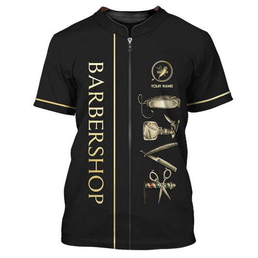 Barber Tools Personalized Name 3D Shirt